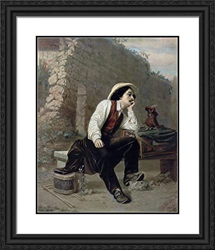 Black Ornate Wood Frame with Double Matting