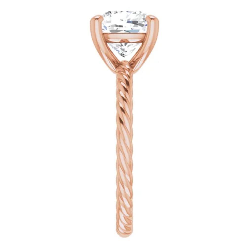 10K Solid Rose Gold Handmade Engagement Ring - 2.0 CT Cushion Cut Moissanite Diamond Solitaire Wedding Band for Women, Perfect for Proposals, Anniversaries & Bridal Jewelry Gifts