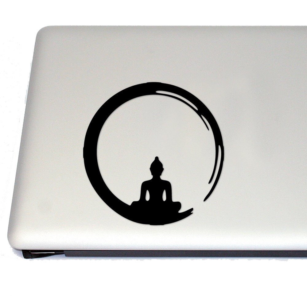 Buddha Brushstroke Vinyl Decal for Cosplay & Fan Gear - Black | Perfect for Laptops, Cars, Walls & DIY Projects