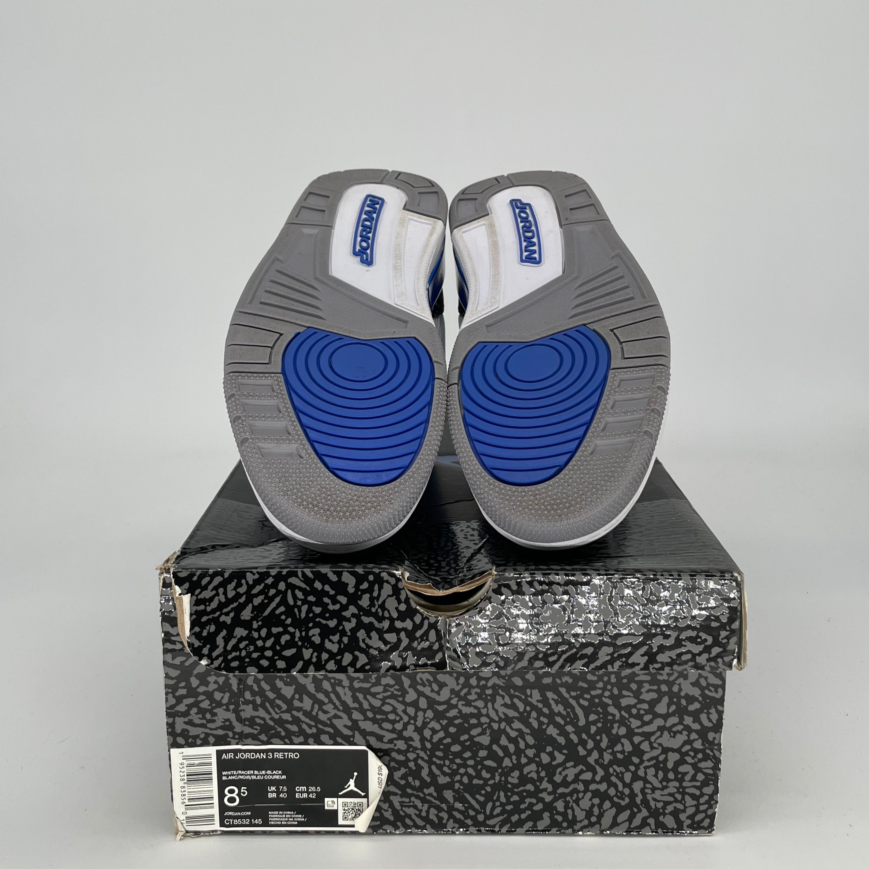 AIR JORDAN 3 RACER BLUE Men's/Women's Sneakers - Size 8.5/10W (CT8532-145) - Retro Basketball Shoes for Running, Training & Streetwear Fashion