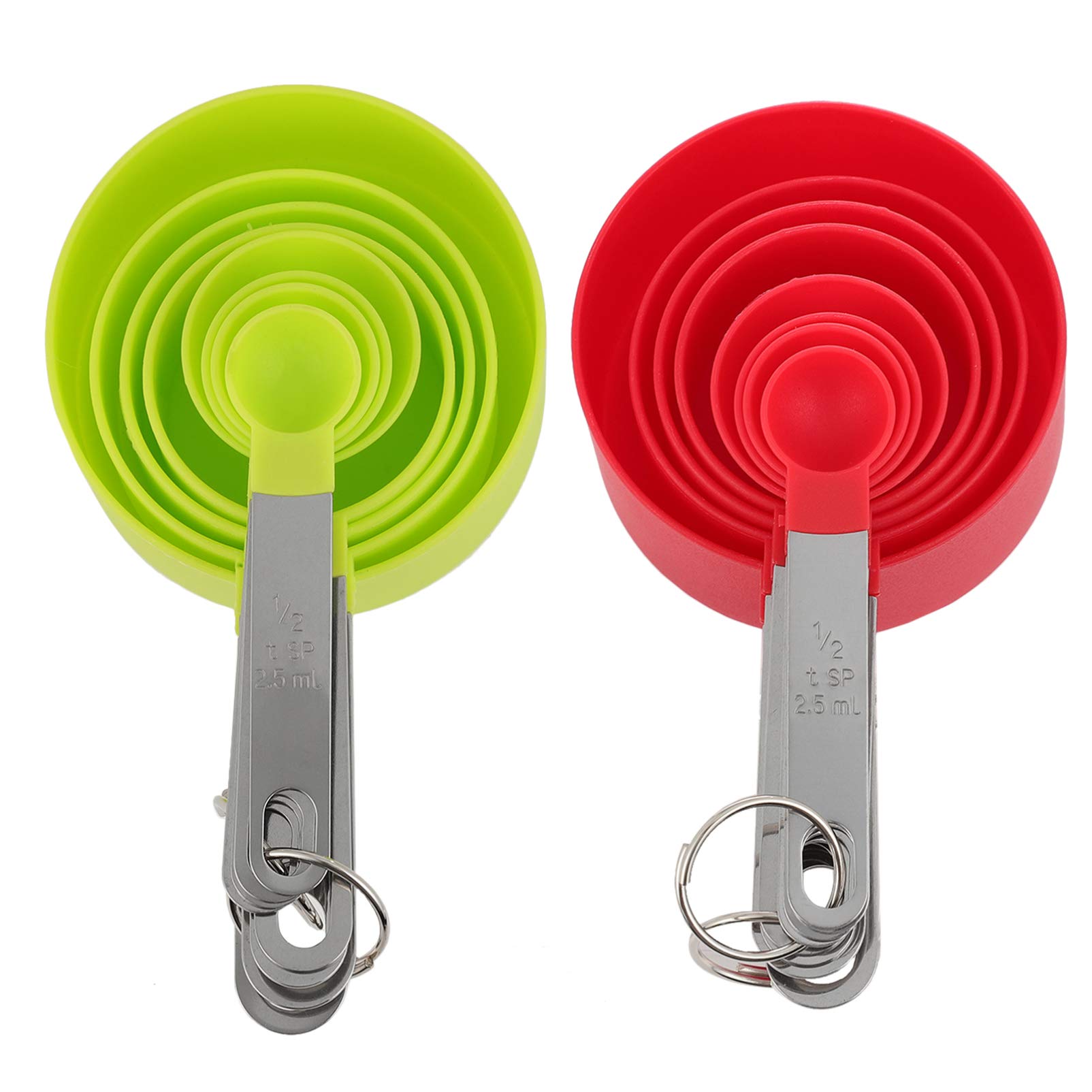 ABOOFAN 2-Piece Baking Measuring Cups Set - Precise Food Scale Measuring Cups for Dry & Liquid Ingredients - Essential Kitchen Tools for Cooking & Baking (Green + Red) - Perfect for Home Bakers & Professional Chefs