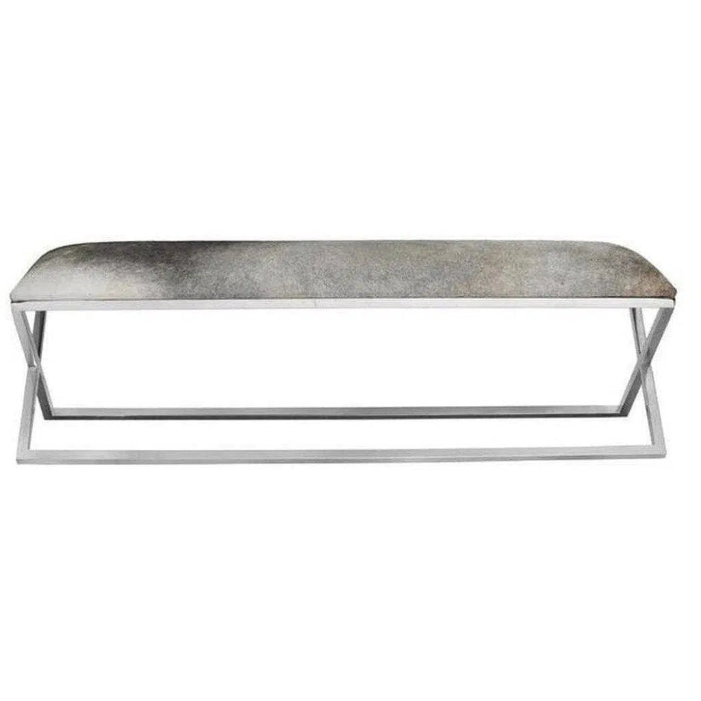 60 Inch Modern Grey Bench - Sturdy Wooden Storage Bench for Entryway, Living Room, or Bedroom - Perfect for Seating, Storage, and Home Decor