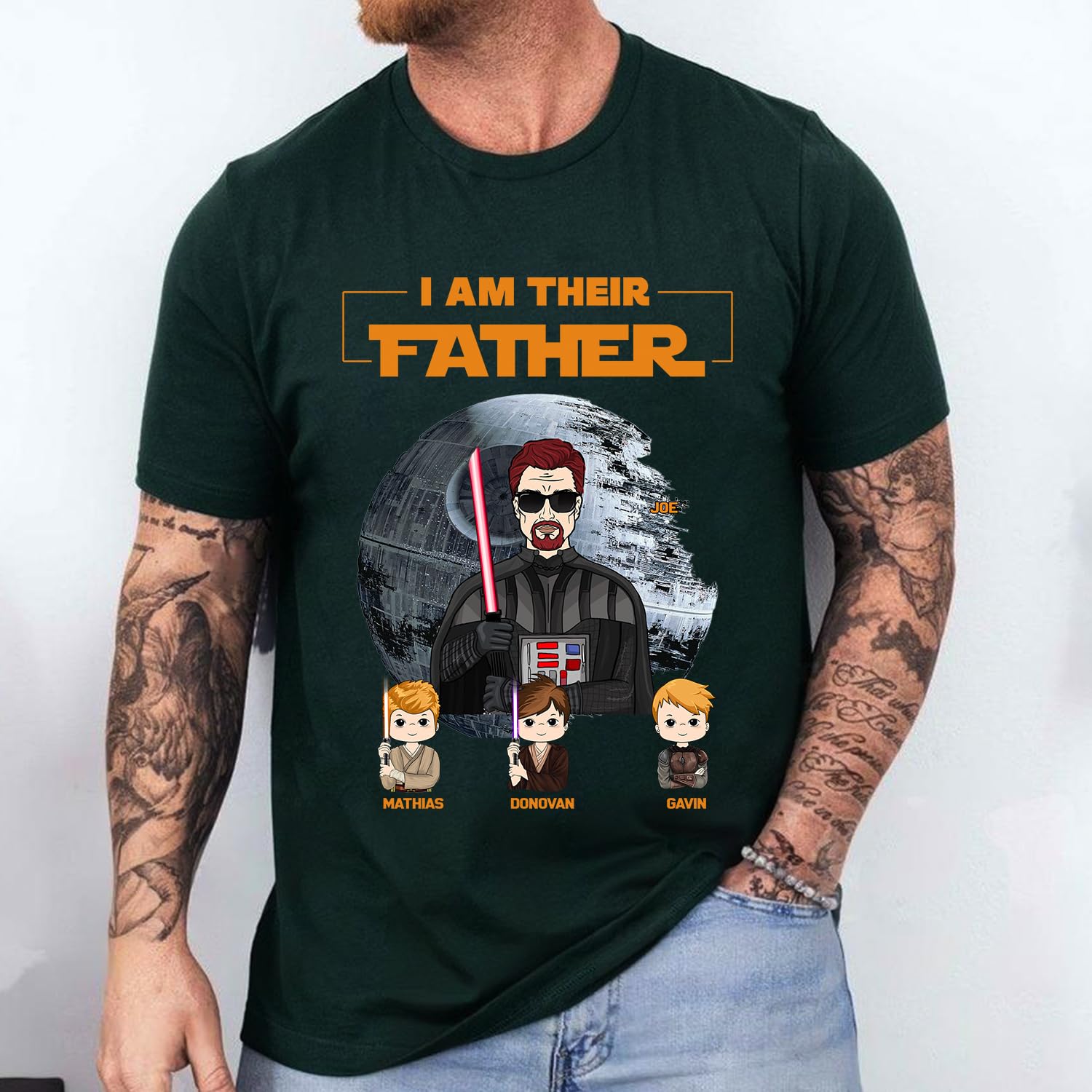 Custom 'I Am Their Father' Personalized T-Shirt for Dad - Best Dad Ever Shirt, Father's Day Gift, Matching Dad & Kid Shirts - Black, Small | Perfect for Father's Day, Family Photos & Special Occasions