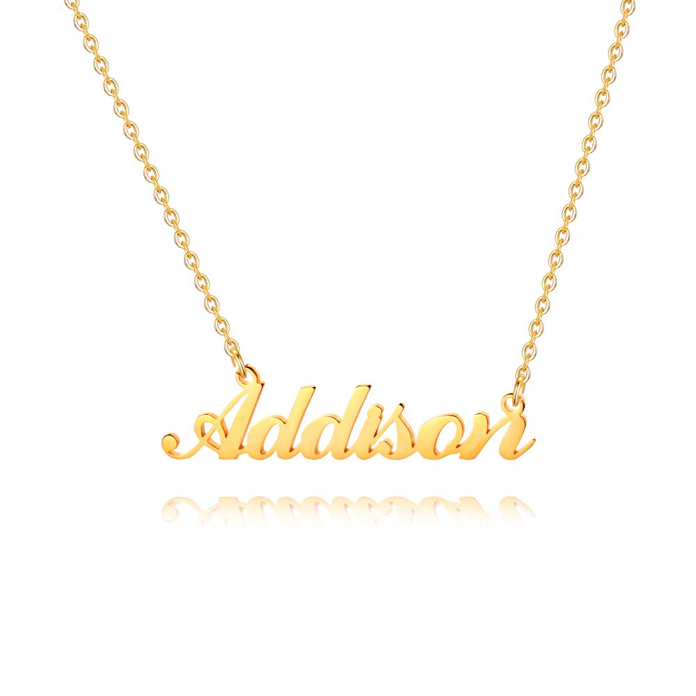 Custom Name Necklace for Women & Girls - 18K Gold Plated Personalized Monogram Jewelry | Perfect Gift for Birthday, Anniversary & Valentine's Day