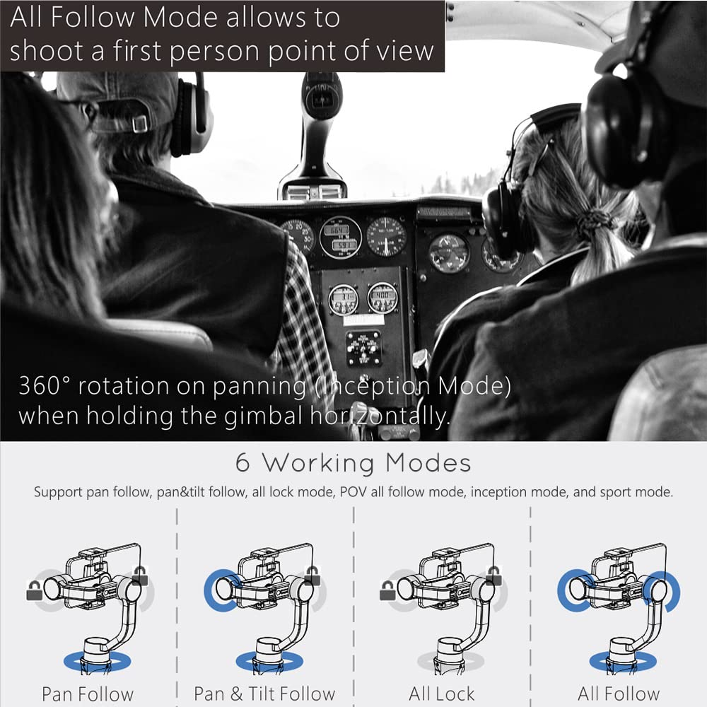 Hohem iSteady Mobile+ 3-Axis Gimbal Stabilizer for iPhone 13/12/11/X/8 - Auto Tracking, Motion Time Lapse, Panoramic Photography, 280g Payload - Perfect for Vlogging, Travel Videos & Social Media Content Creation