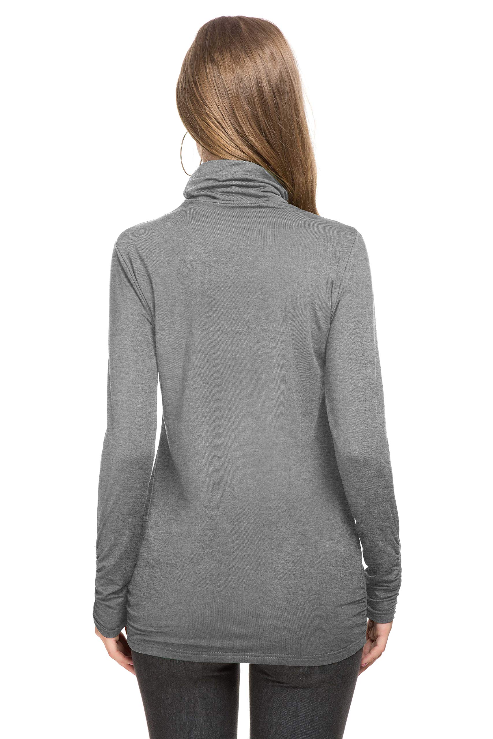 Women's Mock Turtleneck Thermal Shirt - Fleece Lined Long Sleeve Base Layer Top for Winter, Lightweight Warm Layering for Outdoor Activities, Hiking & Casual Wear