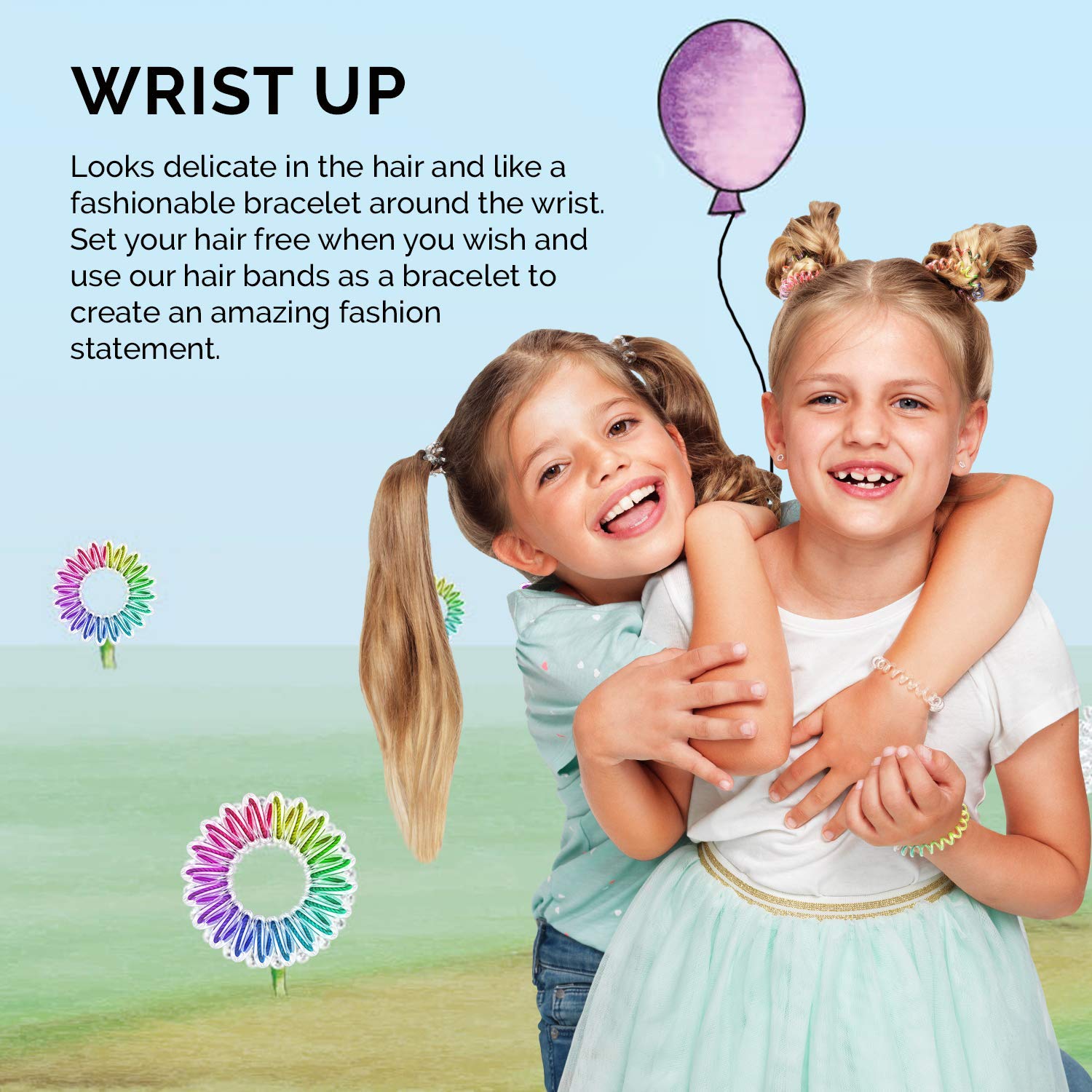 Invisibobble Kids Spiral Hair Ties - 5 Pack Magic Rainbow, No-Ouch Coil Hair Bands for Girls & Toddlers - Strong Grip, Non-Slip, Comfortable Hair Accessories for School, Sports & Everyday Play