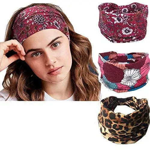 Non-Slip Yoga Headbands for Women - 5 Pack Stretchy Hair Accessories for Workouts, Running & Fitness - Cute & Comfortable Head Wraps for Active Lifestyles