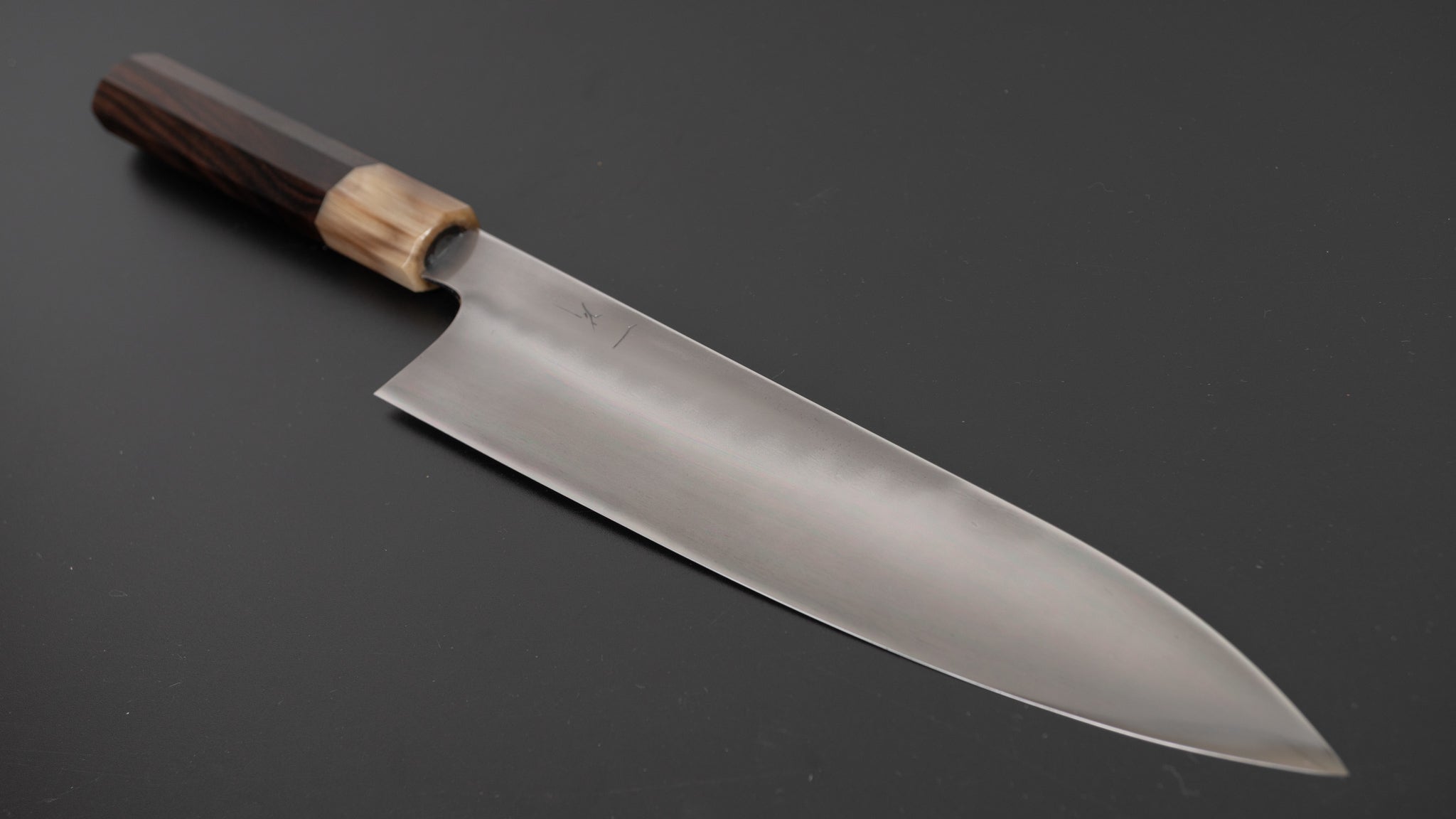 Premium Hitohira Togashi Yohei Blue #2 Mizu Honyaki Gyuto 240mm Chef Knife with Taihei Makassar Ebony Handle (#014/Saya) - Perfect for Professional Chefs & Japanese Cuisine Enthusiasts