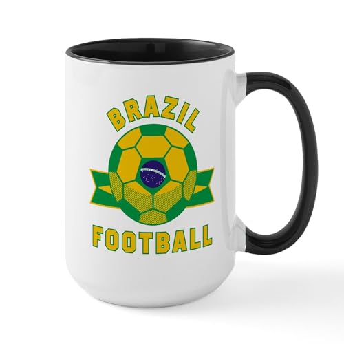 White/Black Inside - Brazil Football Mugs