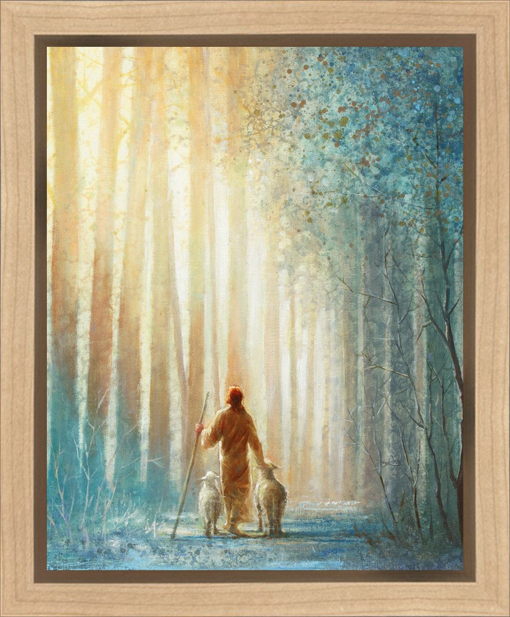 He Leadeth Me Inspirational Christian Canvas Wall Art - Gallery Wrap Ready-to-Hang Bible Verse Home Decor for Living Room, Bedroom & Office