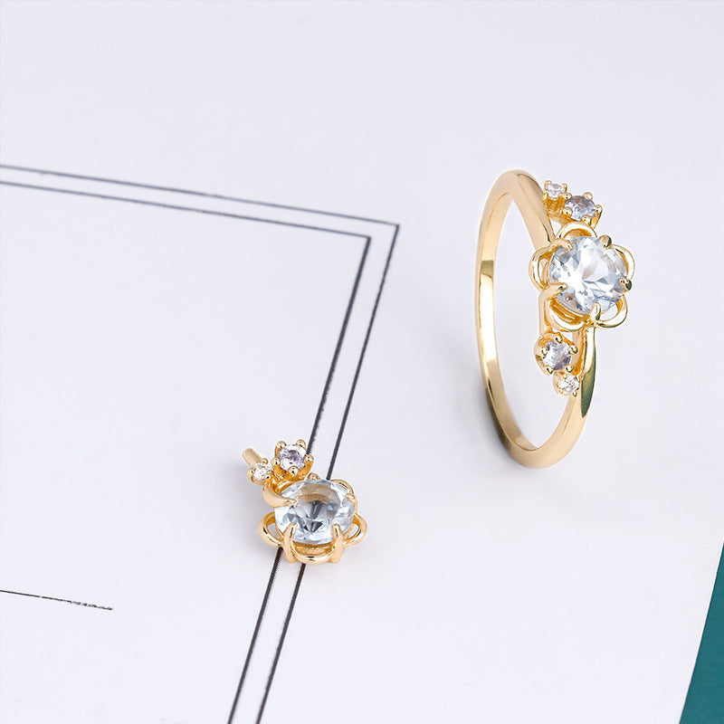 Natural Swiss Blue Topaz & Tanzanite Ring | Elegant 925 Sterling Silver Jewelry for Women | Perfect for Weddings, Anniversaries & Special Occasions