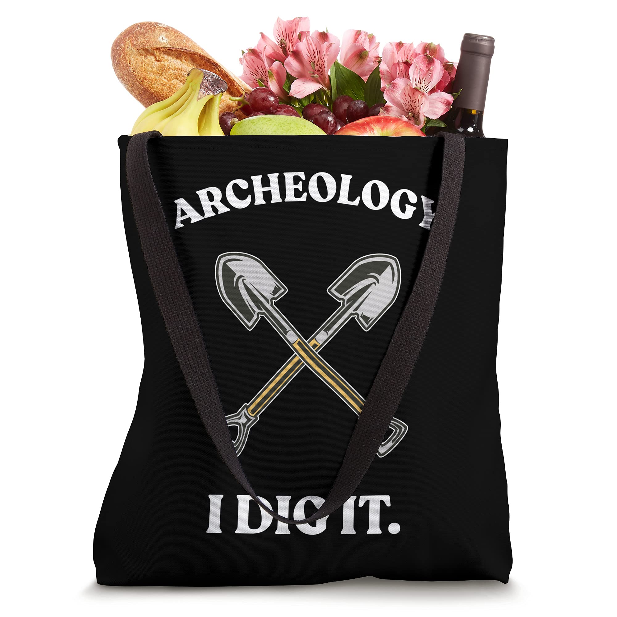 Fossil Archaeology Tool Kit Funny Tote Bag - Durable Canvas Tote for Paleontology Enthusiasts & Science Gifts - Perfect for Field Work, Museum Visits & School Projects