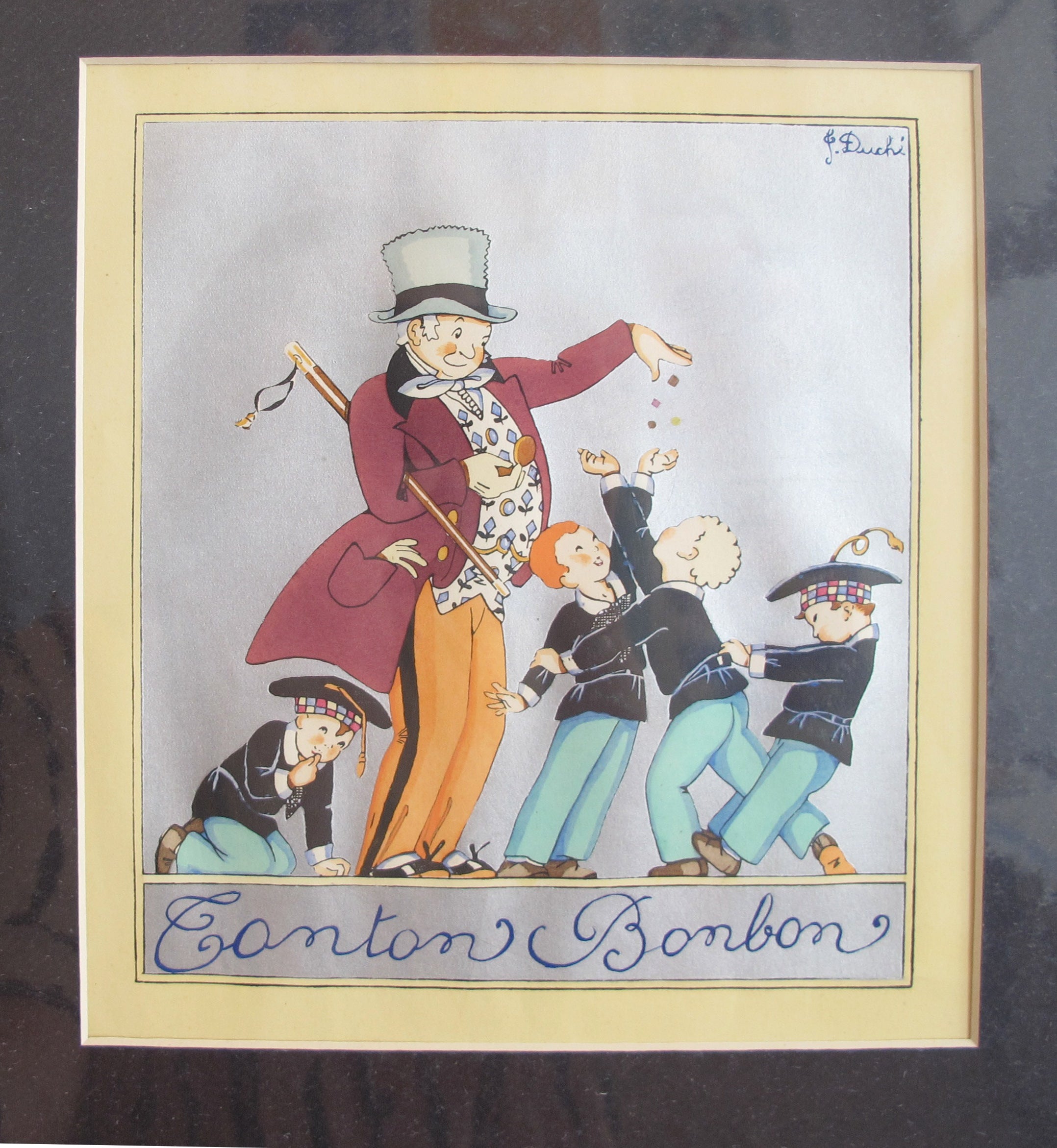 Vintage 1920s French Art Deco Poster - Tonton Bonbon by J. Duche | Authentic Retro Wall Art for Home Decor, Office & Gift