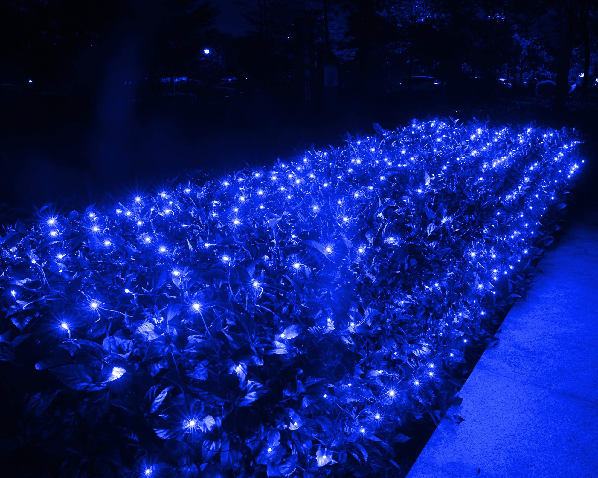 Joomer 7ft x 5ft 200 LED Christmas Net Lights - 8 Lighting Modes with Timer, Connectable Waterproof Outdoor Lights for Trees, Bushes & Garden Decor | Perfect for Holiday Yard Displays & Winter Festival Decorations (Green Wire, Blue LEDs)
