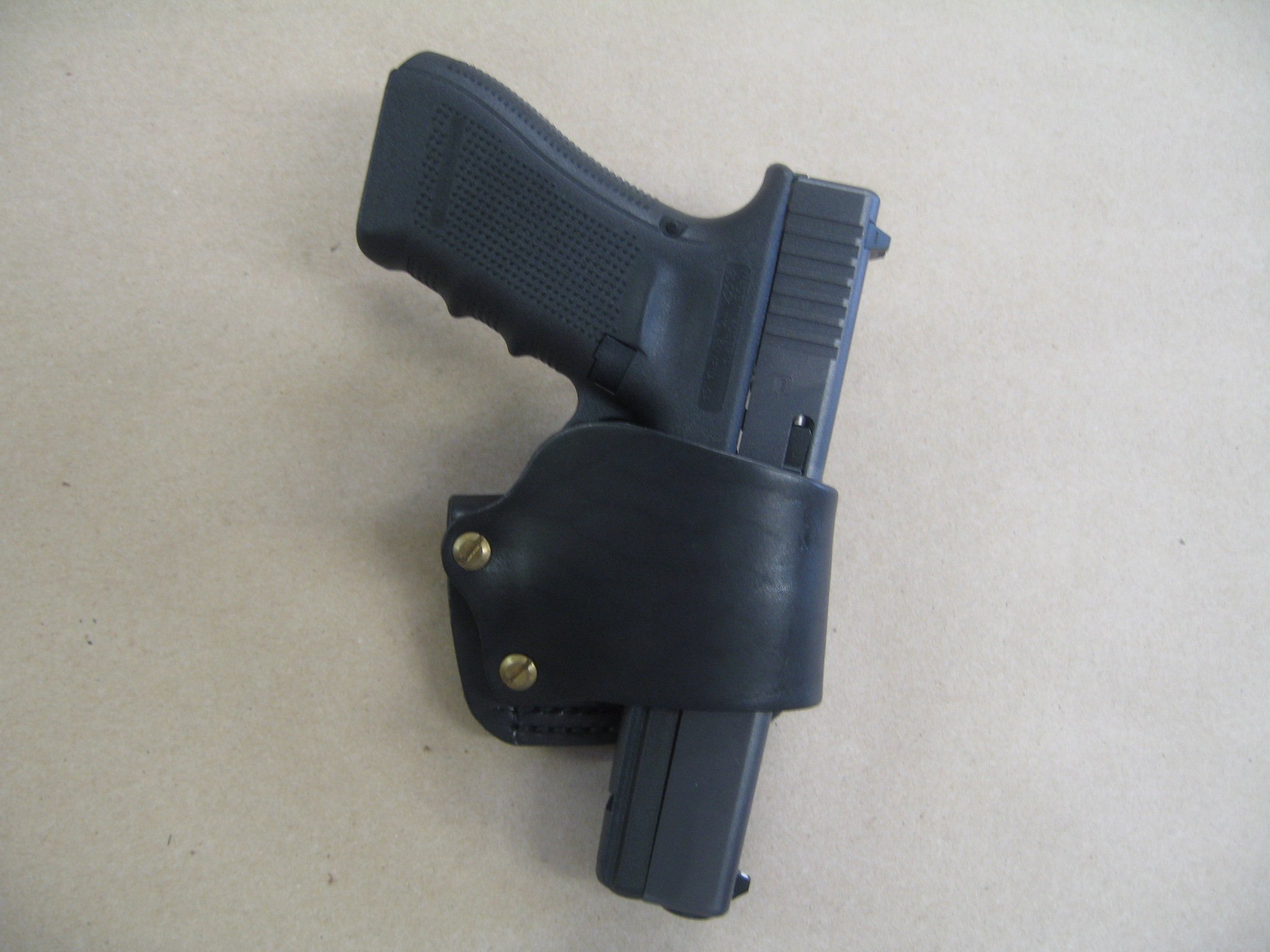 Premium Leather Gun Holster for Glock 26, 27, 33, 19, 23, 17, 22 Pistols - Concealed Carry Belt Slide Holster - Perfect for Everyday Carry, Range Training & Outdoor Activities