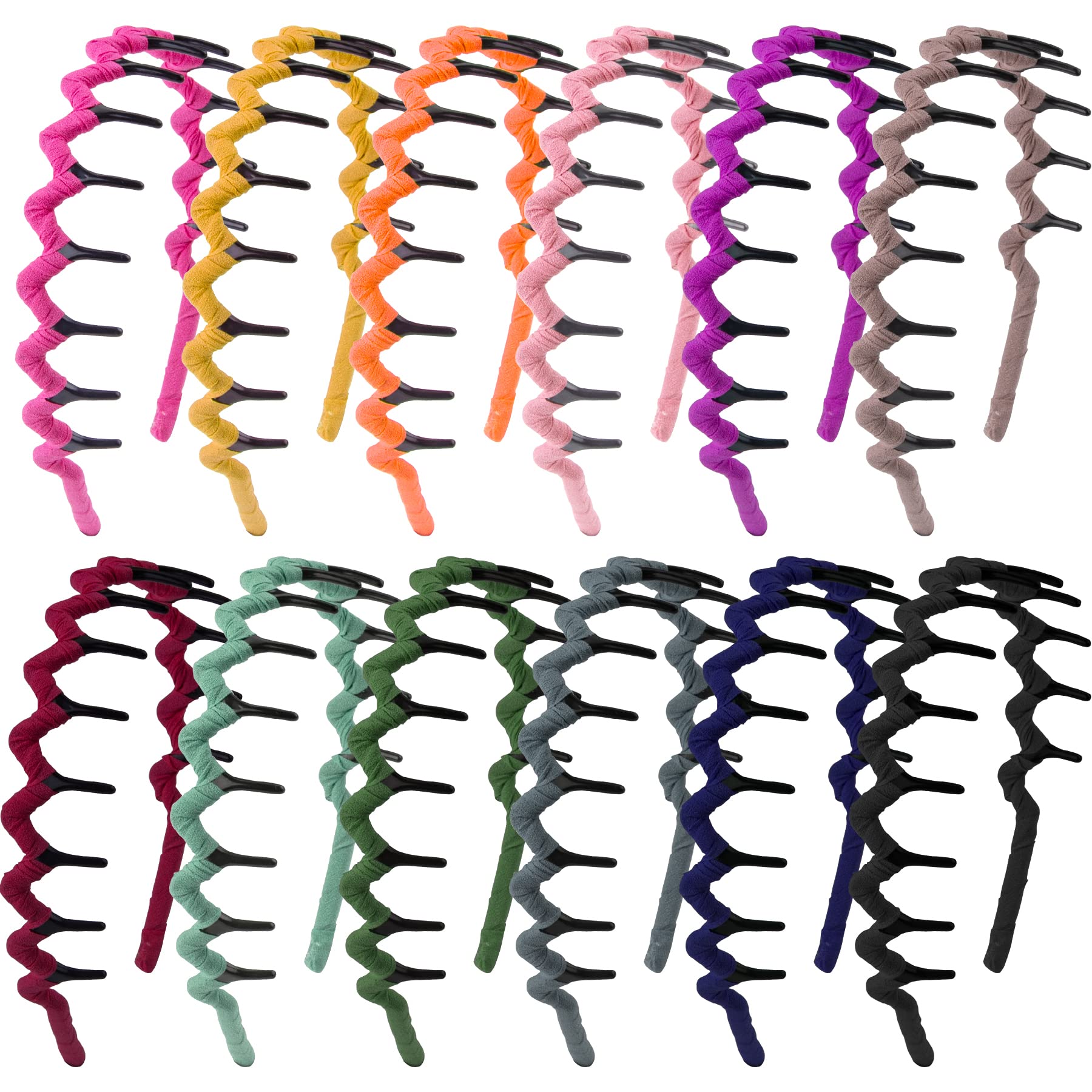 Duufin 12 Pack Non-Slip Zigzag Headbands with Teeth - Plastic Shark Tooth Wave Comb Headbands for Women & Girls - Perfect for Sports, Workouts, and Everyday Styling