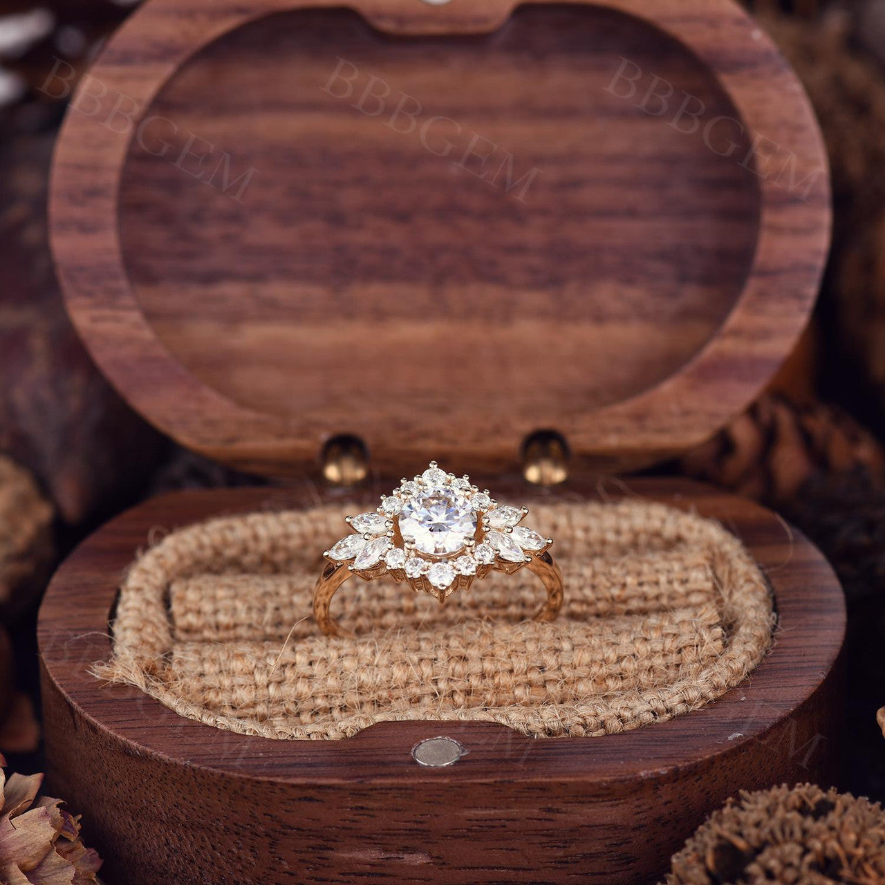 Vintage Round Cut Moissanite Engagement Ring 1.0CT Solid Rose Gold - Perfect for Proposals, Weddings & Anniversary Gifts