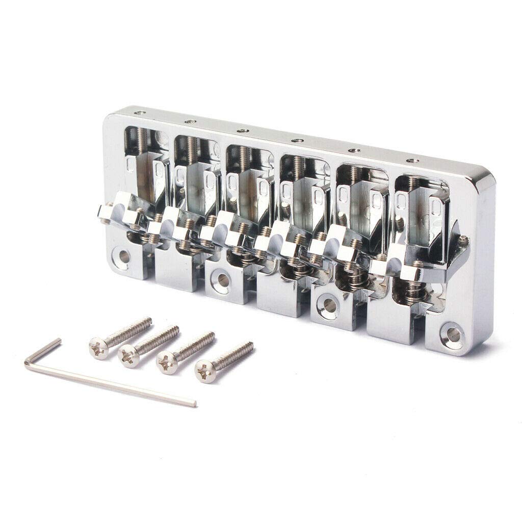 6 String Chrome Bridge Wrench Screws for Electric Bass Guitar - Premium Guitar Saddle Parts & Replacement Hardware | Perfect for Guitar Repair, Maintenance & Setup