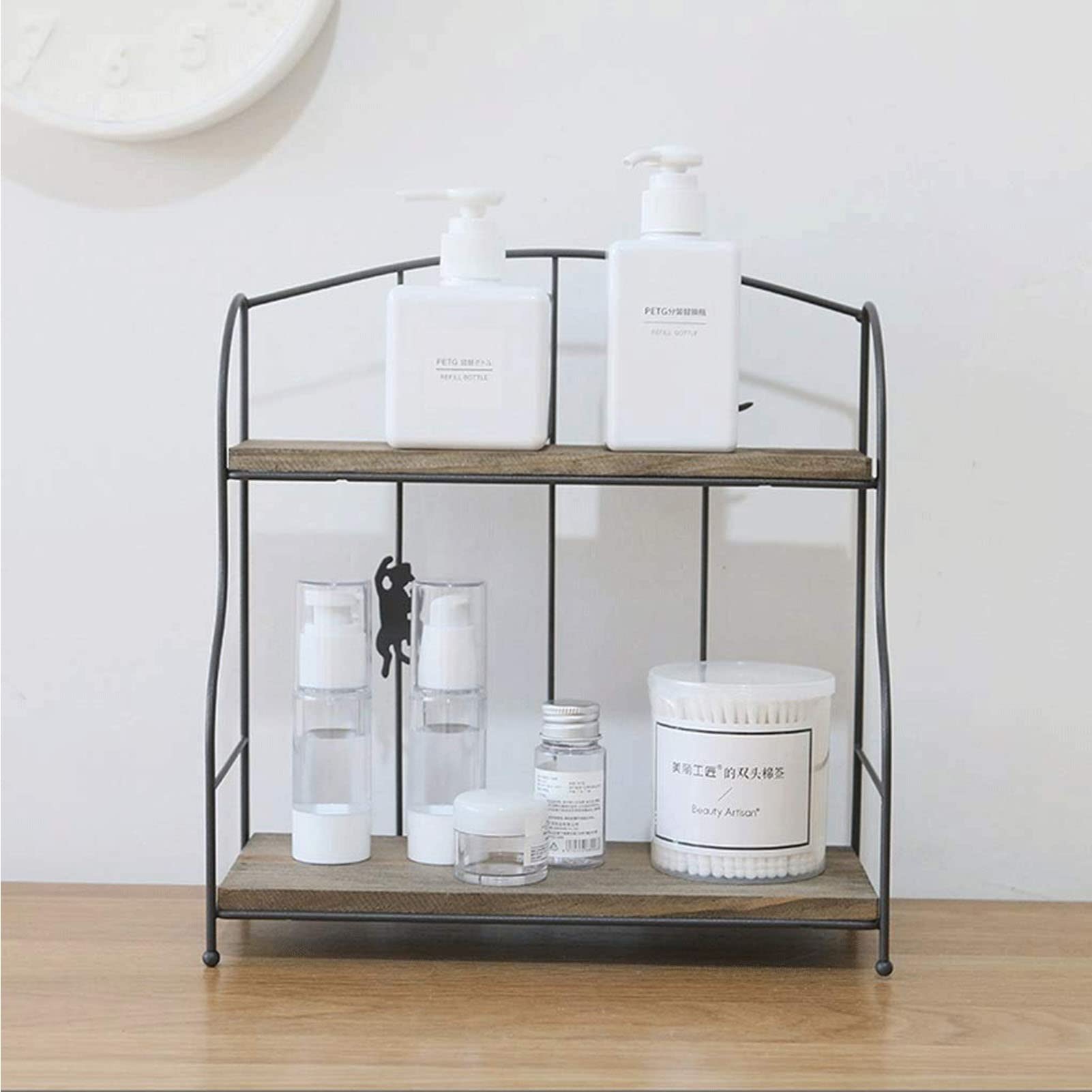 Double Desk Shelf & Bookshelf Organizer - Office Storage Rack for Cosmetics, Books & Decor | Space-Saving Dorm Room & Home Office Solution