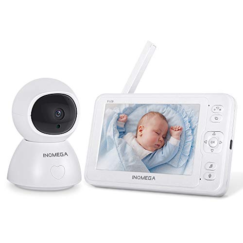 5 Inch 1080P HD Video Baby Monitor with Camera & Audio - Remote Pan/Tilt, Two-Way Talk, Temperature Sensor, Night Vision, Lullabies | 1000ft Range | Ideal for Nursery, Bedroom & Travel Use