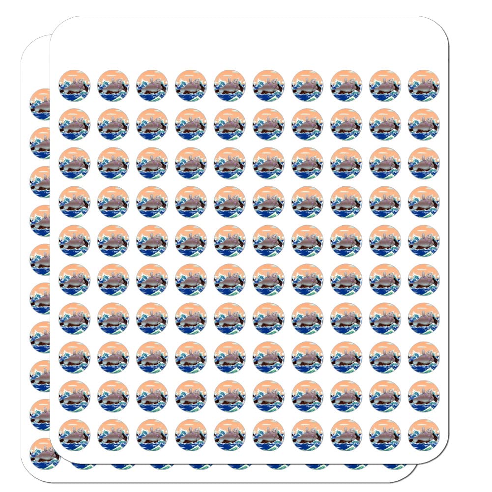 Funny Waving Manatee Mermaid Stickers - Cute Planner & Scrapbooking Decals for Journals, Calendars, DIY Crafts - Perfect for Bullet Journaling and Gift Wrapping