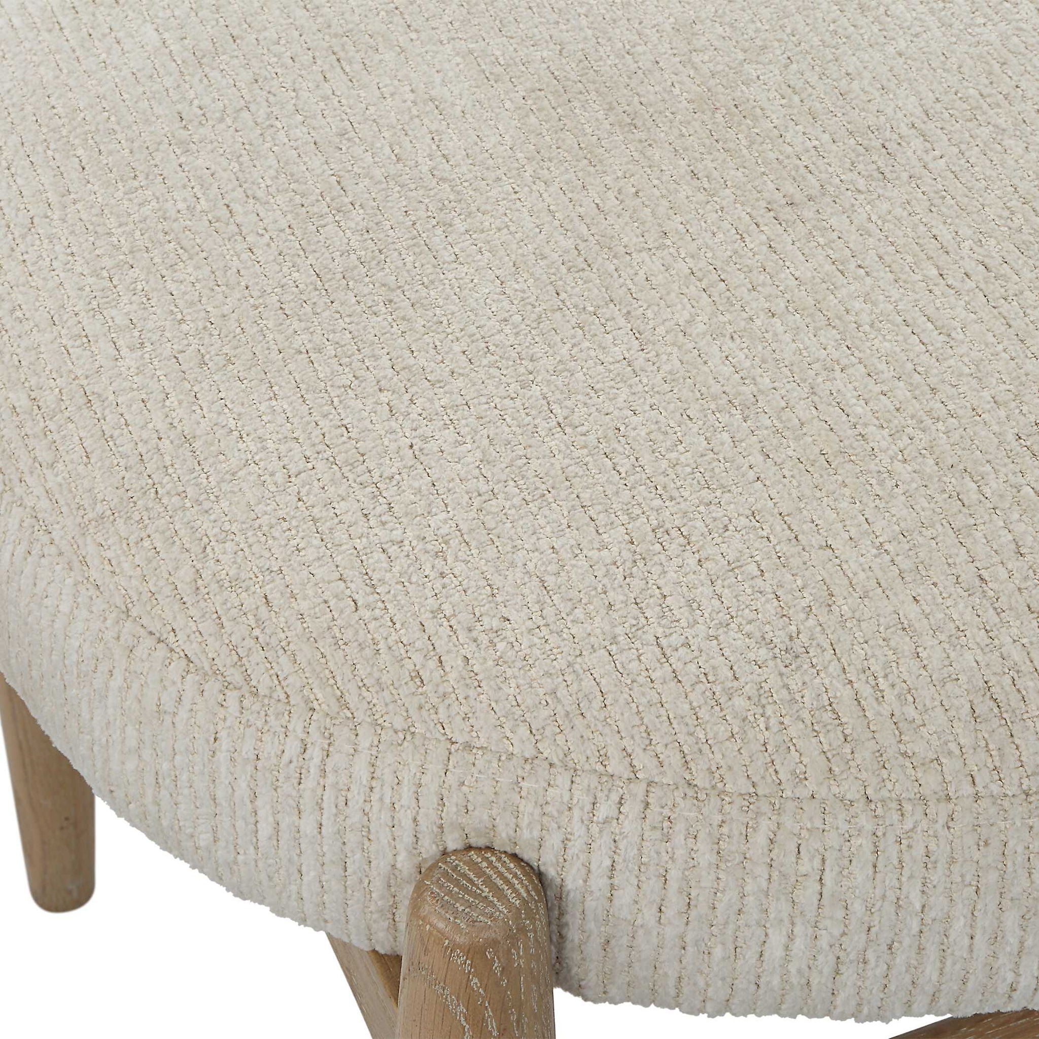 Acrobat Off White Small Bench - Compact Modern Stool for Home, Office & Outdoor Use - Perfect for Entryway, Living Room, Patio & Garden Seating