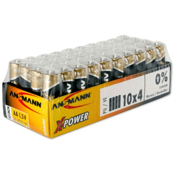 Ansmann X-Power AA Rechargeable Batteries 40-Pack - High-Performance for Cameras, Toys, and Electronics - Long-Lasting Power Supply for Home & Office Use