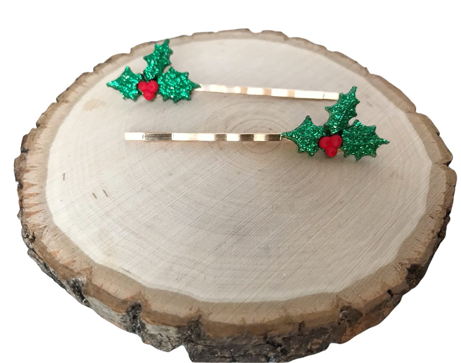 Festive Christmas Hair Pins Set - Floral Bobby Pins with Mistletoe, Holly & Poinsettia Designs for Women | Holiday Party Hair Accessories for Christmas, Weddings & Special Occasions