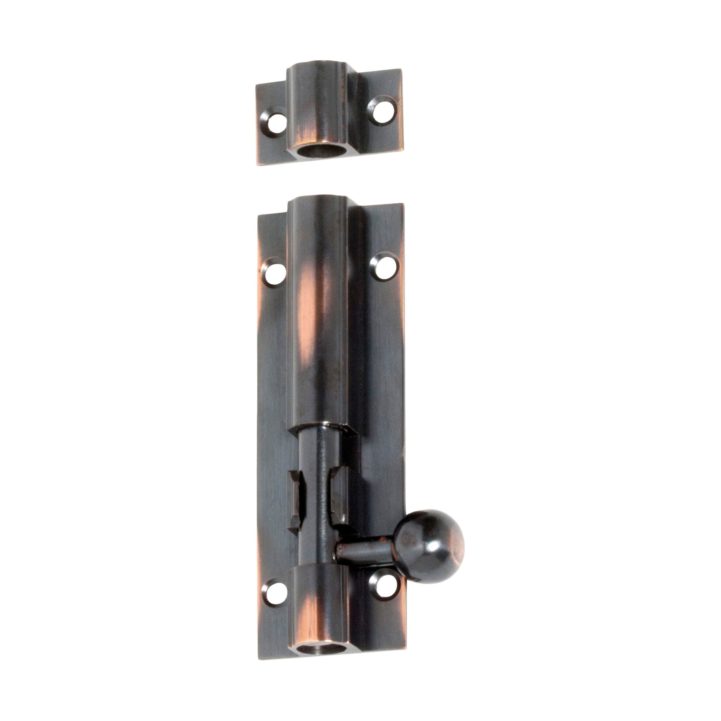 1380 Antique Copper Barrel Bolt L75xW25mm 7.5mm - Heavy Duty Door & Cabinet Hardware for Home Security and Furniture Protection
