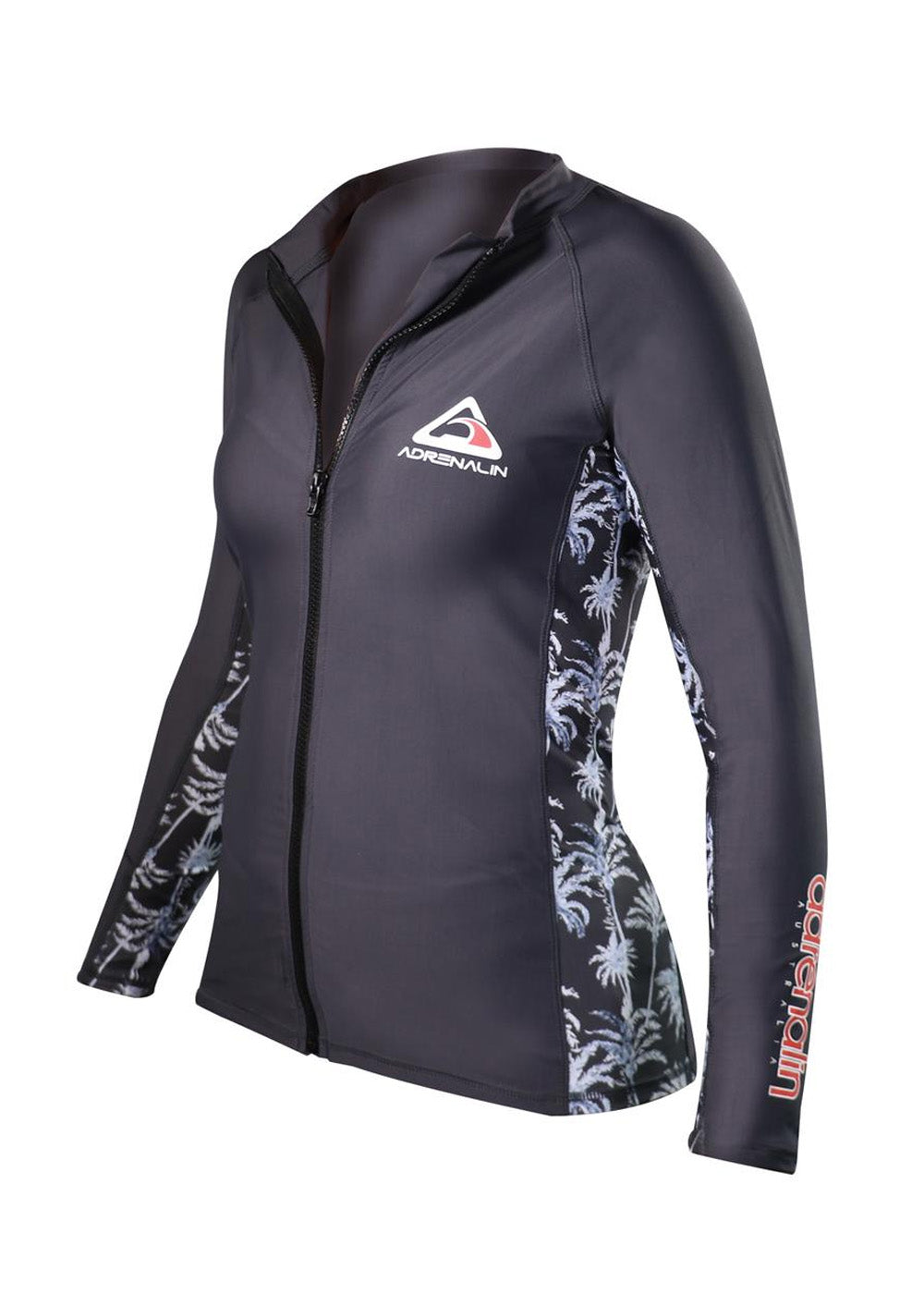 Women's Long Sleeve Zip Up Rash Guard for Surfing, Swimming & Sun Protection - Adrenalin Athletic Wear