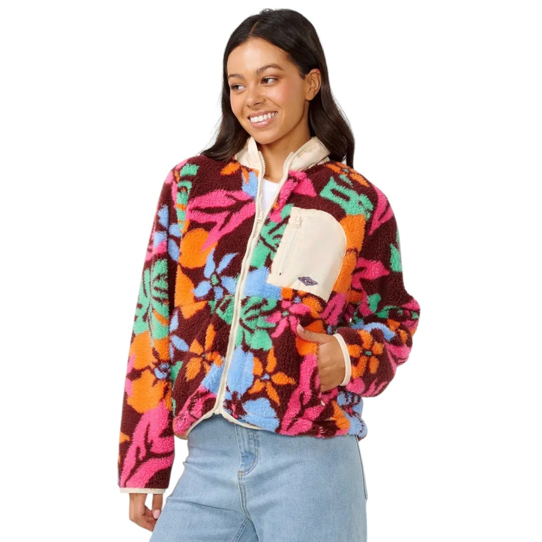 Ripcurl Women's Sun to Sea Polar Fleece Jacket - Warm & Water-Resistant Winter Outerwear for Surfing, Hiking & Outdoor Adventures