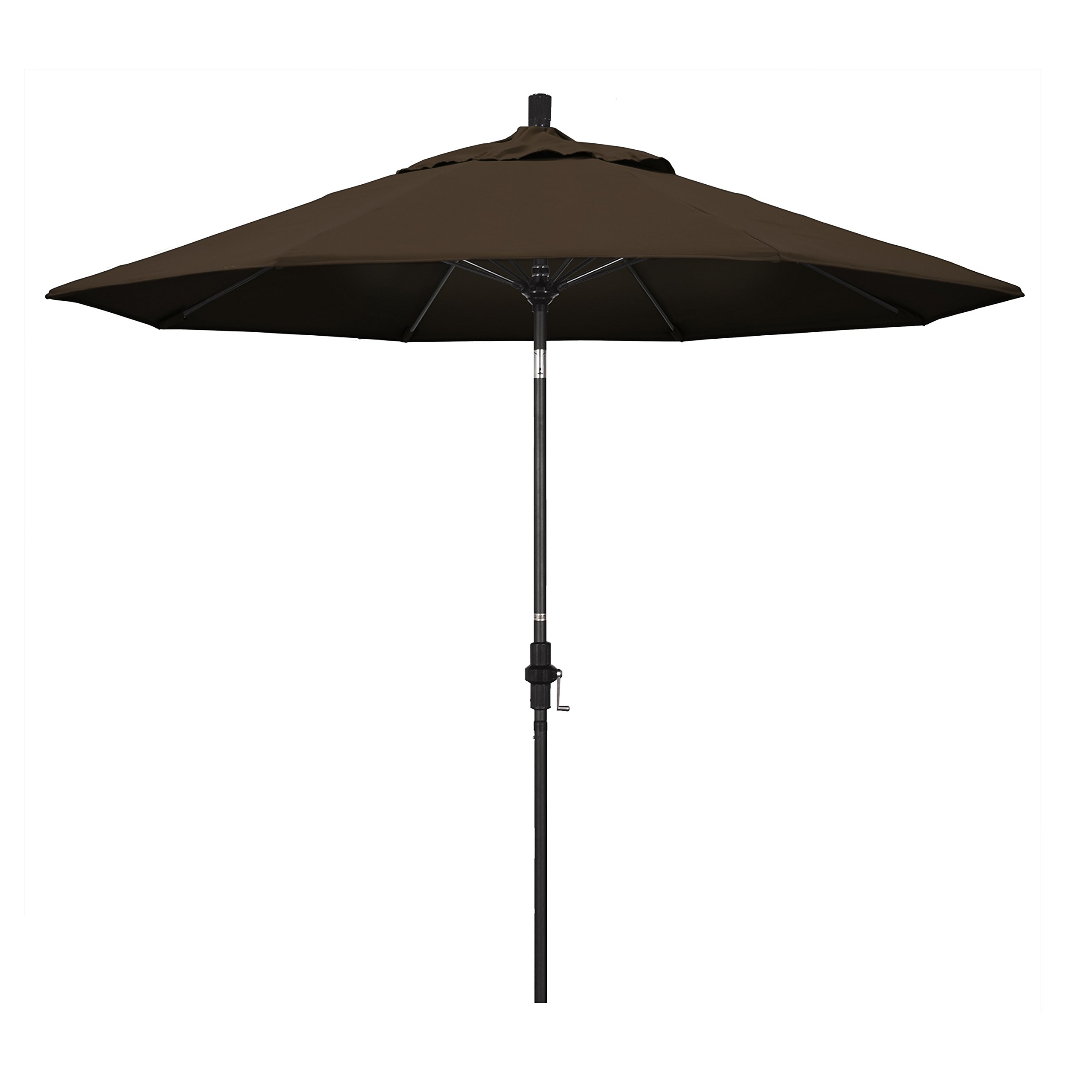 California Umbrella GSCUF908705-SA32 9-Foot Round Aluminum Pole Fiberglass Rib Patio Umbrella in Mocha - Perfect for Outdoor Dining, Poolside Lounging, and Backyard Relaxation