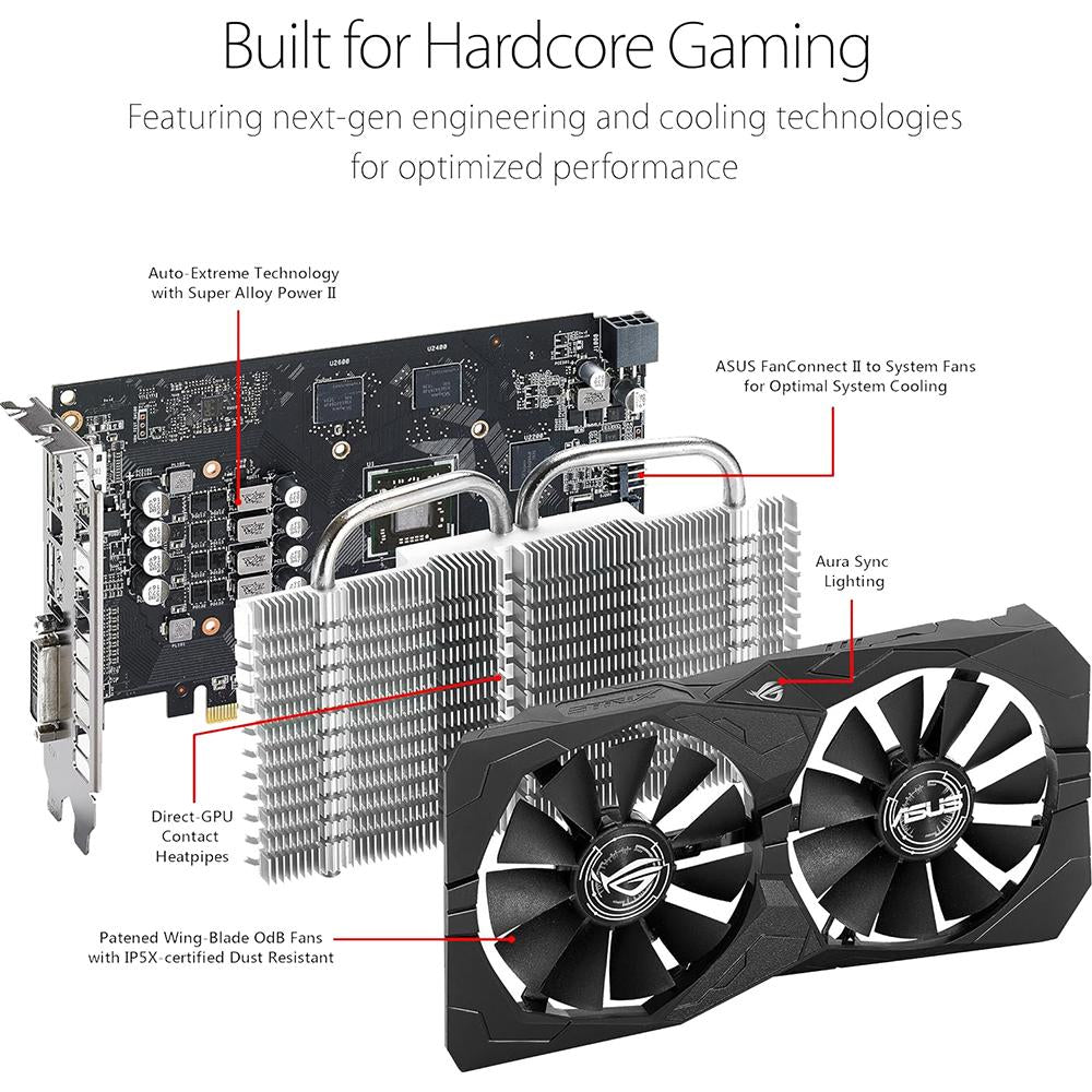 ASUS AMD Radeon RX 560 4GB GDDR5 Gaming Graphics Card with DP, HDMI, DVI - Perfect for 1080p Gaming, Video Editing & Multi-Monitor Setup