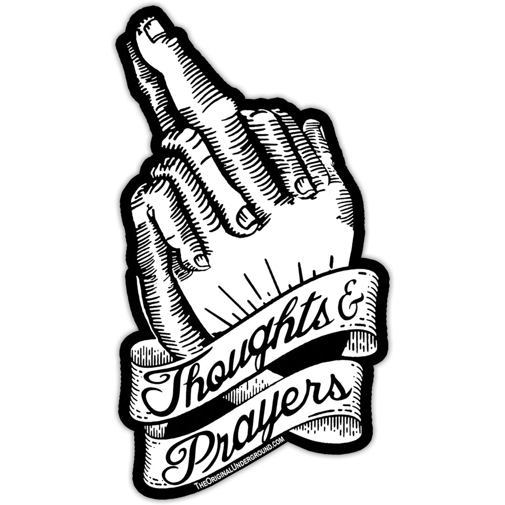 Thoughts and Prayers Vinyl Sticker - Waterproof & Durable Decal for Laptops, Cars, Water Bottles - Express Support & Sympathy