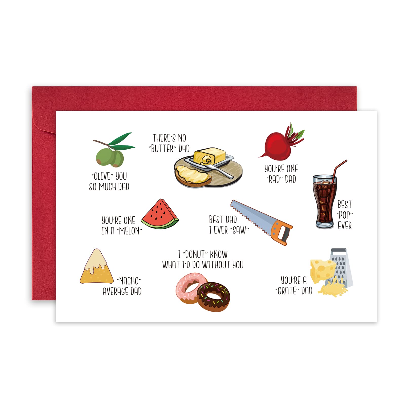 Funny Pun Birthday Card for Dad - Humorous Father's Day Card from Daughter or Son | Perfect for Dad's Birthday, Father's Day Gifts & Special Occasions