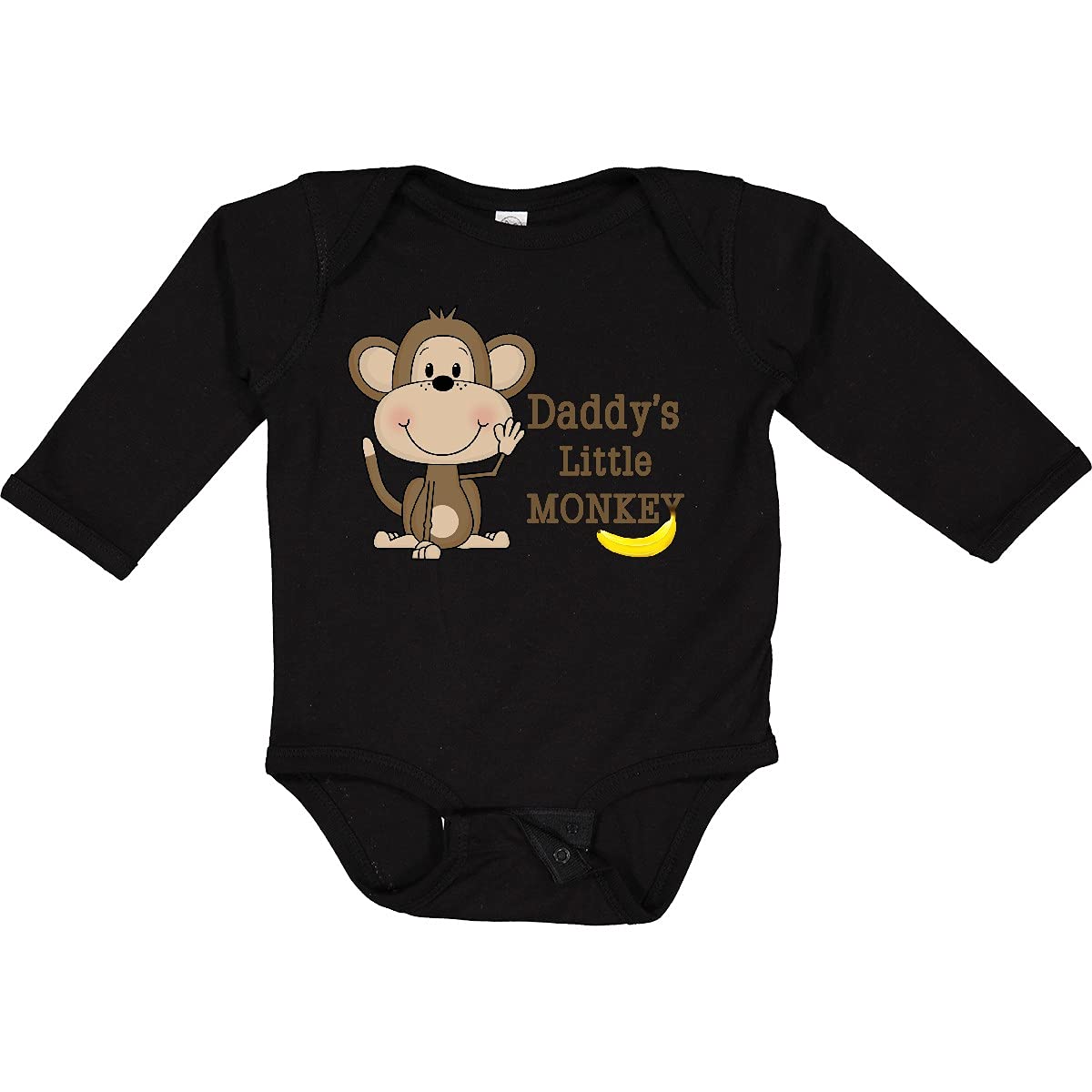 Inktastic Daddy's Little Monkey Baby Long Sleeve Bodysuit - Cute Animal Print Onesie for Infants & Toddlers - Perfect for Playtime, Family Photos & Everyday Wear