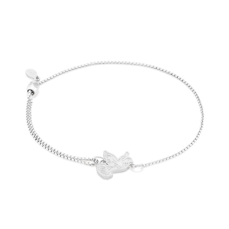 Dove Pull Chain Bracelet for Women - Adjustable Silver Charm Bracelet with Inspirational Dove Pendant - Perfect for Gifts, Everyday Wear & Special Occasions