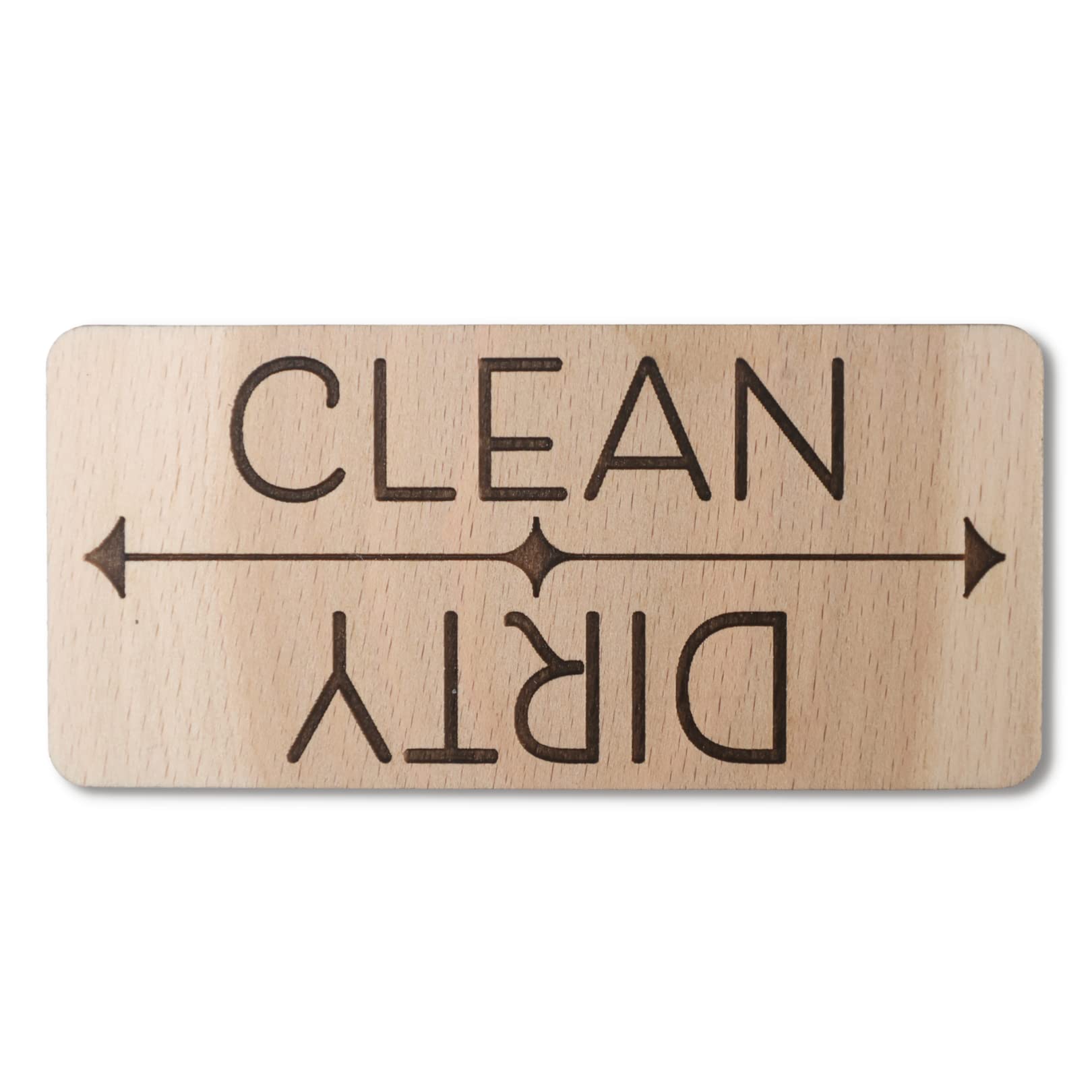 Clean Dirty Dishwasher Sign Magnet - Solid Wood Dishwasher Indicator for Kitchen - Perfect for Home, Office & RV Use