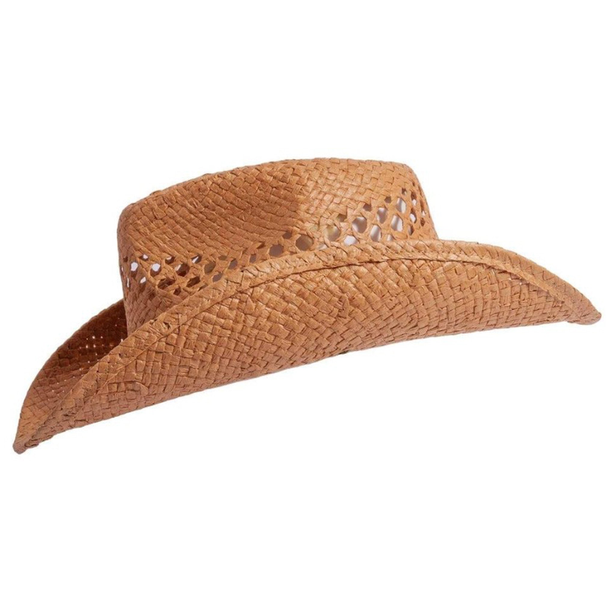 American Hat Co. Tan Carly Straw Sun Hat - Wide Brim Summer Beach Hat for Women, Outdoor Gardening & Vacation Accessories