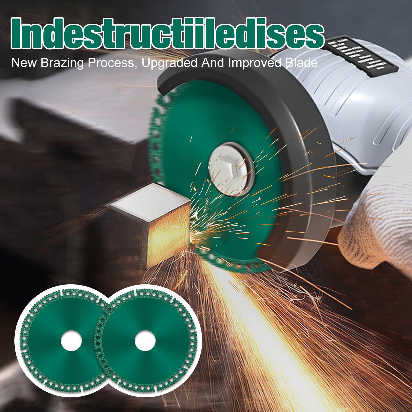 5-Pack 4-Inch Indestructible Grinder Discs - Composite Multi-Functional Cutting Saw Blades for PVC Pipes, Stone, Ceramics, Wood & Steel Tiles - Perfect for Construction, DIY Projects & Metalworking