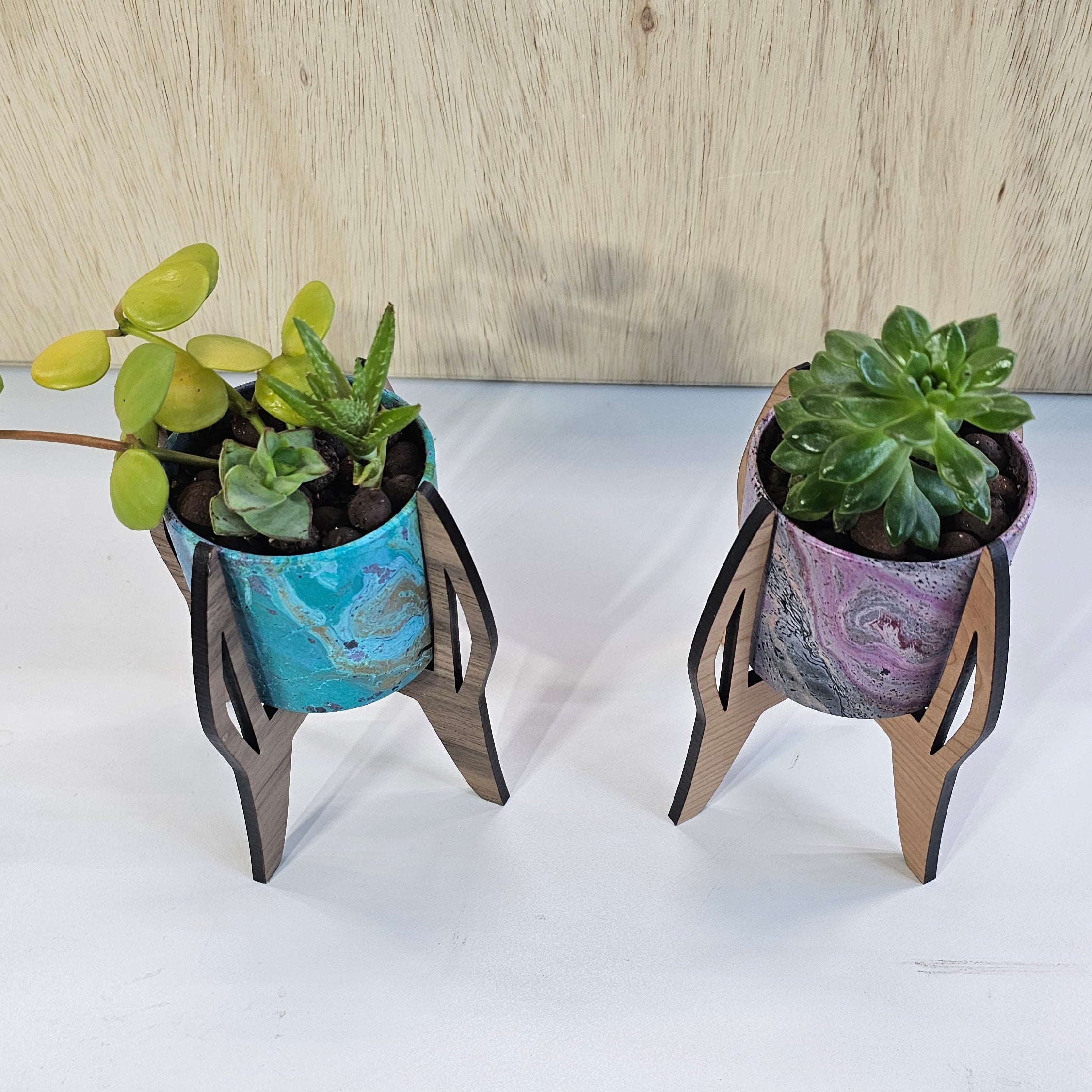 Medium Plant Stand for 3 Pots - Indoor & Outdoor Decorative Plant Holder for Home, Garden, Balcony, and Patio
