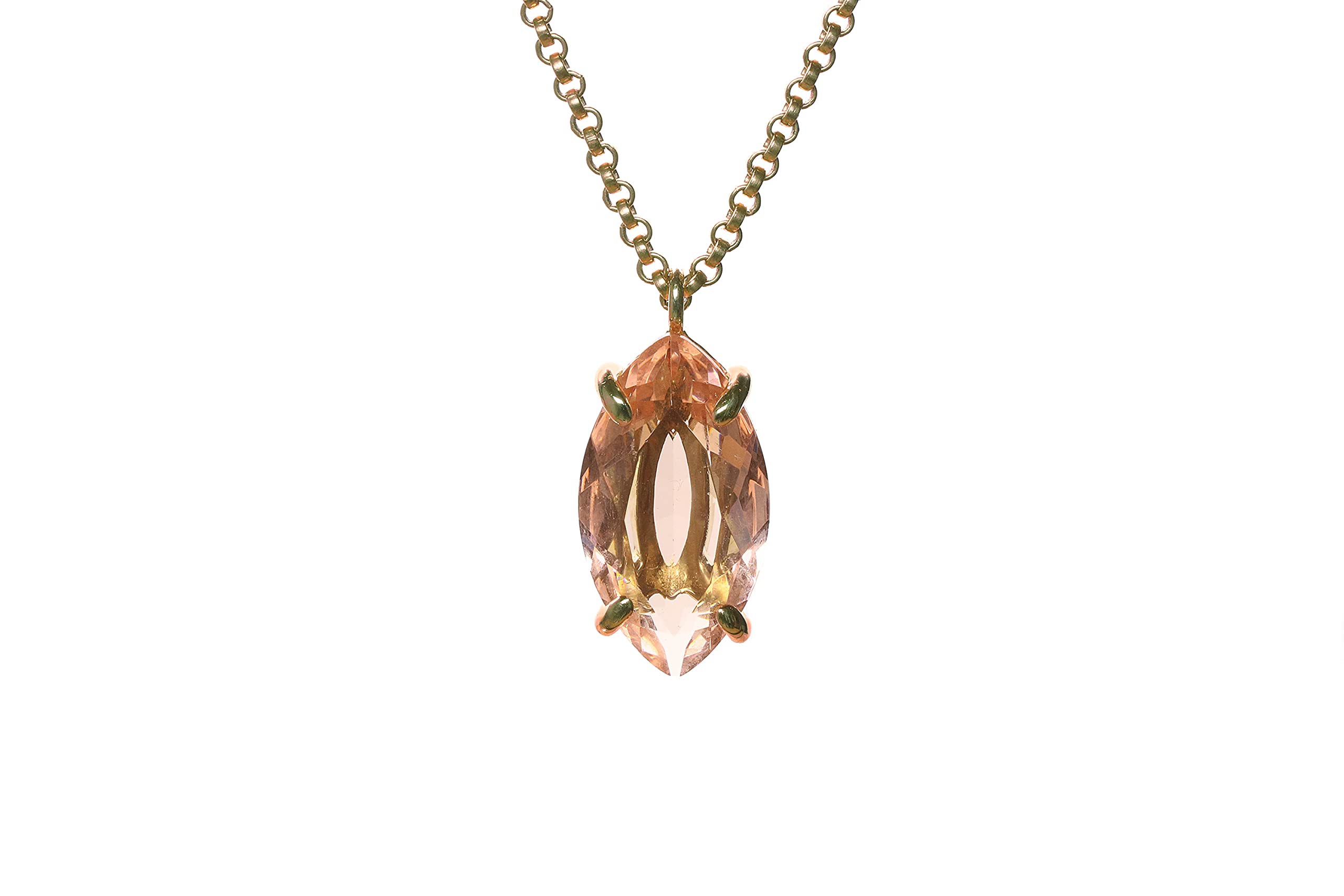 Handmade Morganite Anemone Necklace for Women - Elegant Marquise Cut Gemstone Jewelry - Perfect for Everyday Wear, Bridal Accessories & Special Occasions - Comes with Gift Box