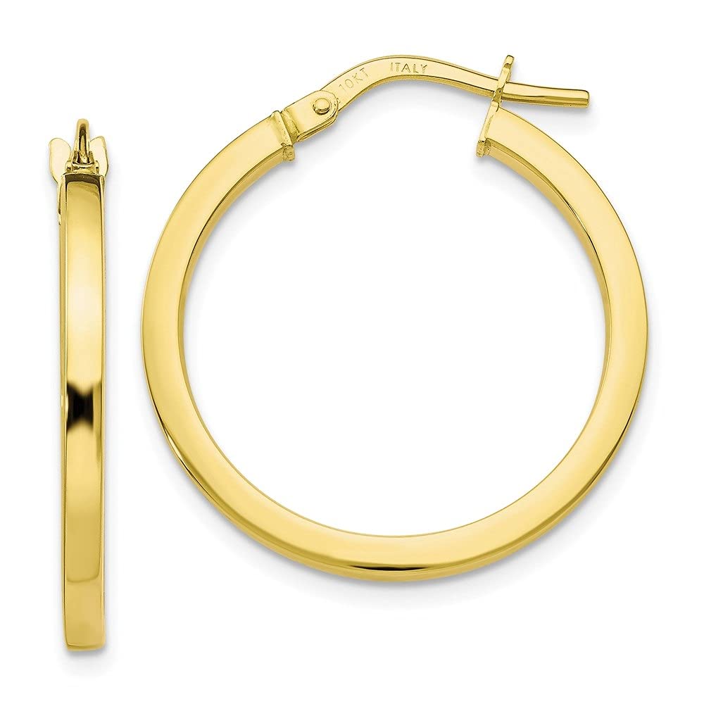 10K Yellow Gold Polished Hinged Hoop Earrings for Women | Diamond2Deal Fine Jewelry | Everyday Wear, Gift, Wedding & Special Occasions