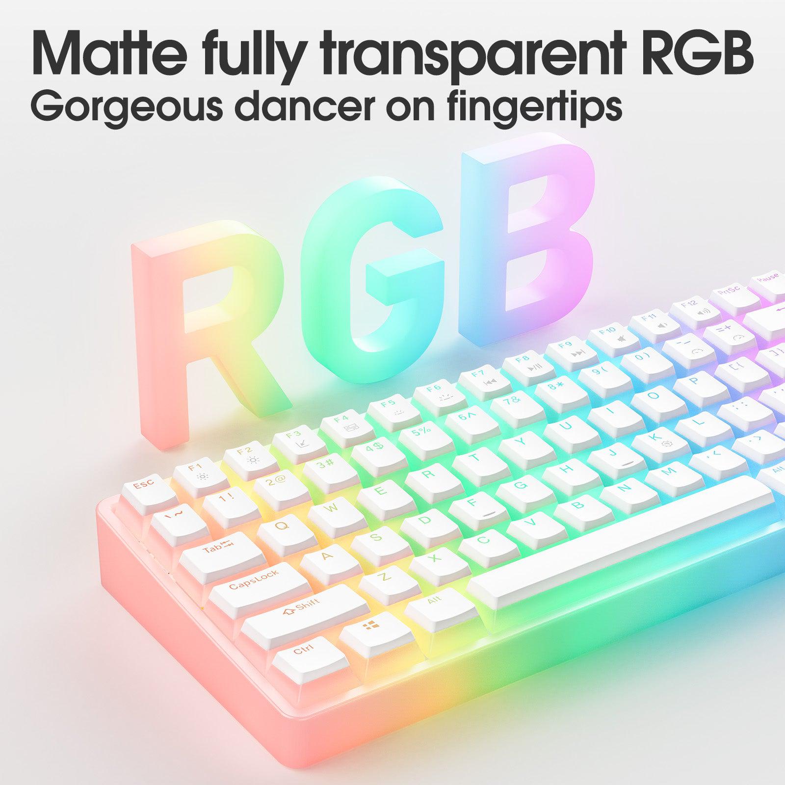 ONIKUMA G30 Wired Mechanical Gaming Keyboard - 84 Keys, RGB Backlit, USB Interface, White | Perfect for PC Gaming, Typing & Office Work