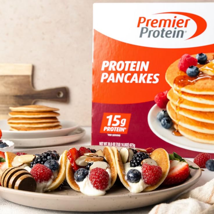 Premier Protein Frozen Protein Pancakes - 24 Count (30.8 oz, 1.93 lb) | High Protein Breakfast for Weight Loss & Muscle Building | Quick & Easy Healthy Meal for Busy Mornings