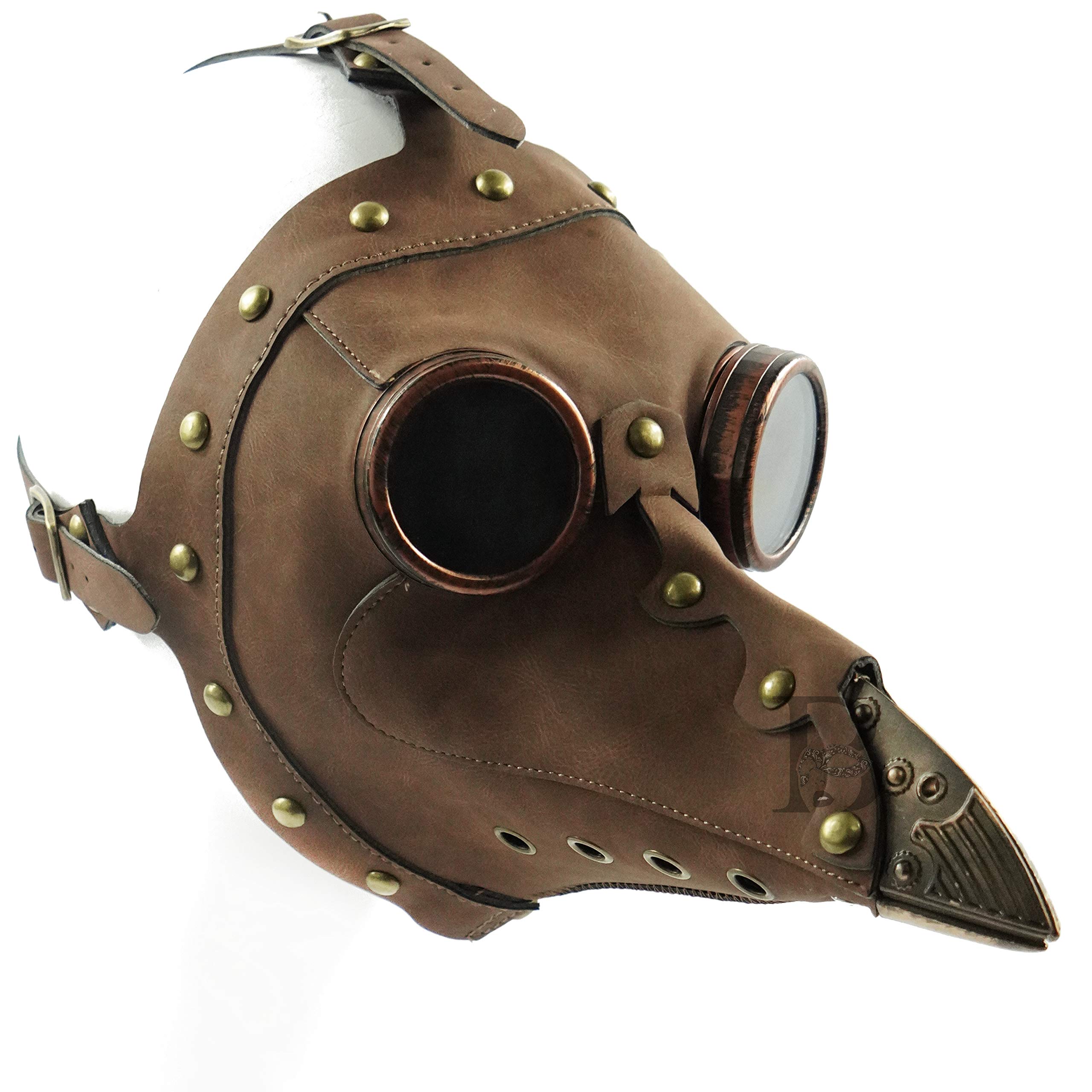 Beyond Masquerade Plague Doctor Mask - Long Nose Bird Venetian Steampunk Costume Mask for Halloween Cosplay & Renaissance Fairs (Brown) | Perfect for LARP, Theater Performances & Gothic Fashion