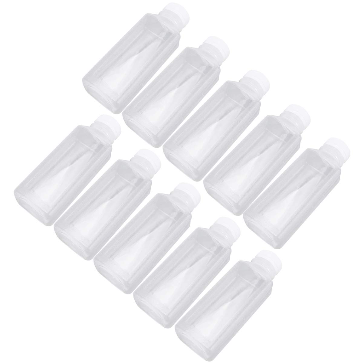 Hemoton 10-Pack Clear Plastic Milk Bottles with Lids - BPA-Free Reusable Drink Containers for Kids, Travel, Tea, Juice & Water Storage | Sustainable PP Jugs for Home, School & Picnics