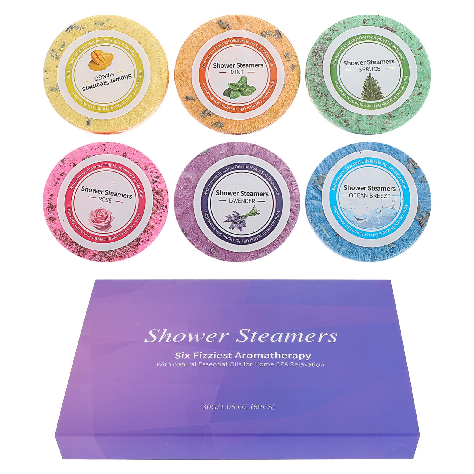 FRCOLOR Scented Aromatherapy Bath Bombs - Essential Oil Vaporizing Tablets for Relaxing Spa, Bath & Home Use | Safe, Fizzy Sea Salt Melts for Steamers & Aromatherapy Accessories | Perfect for Stress Relief & Self-Care Moments