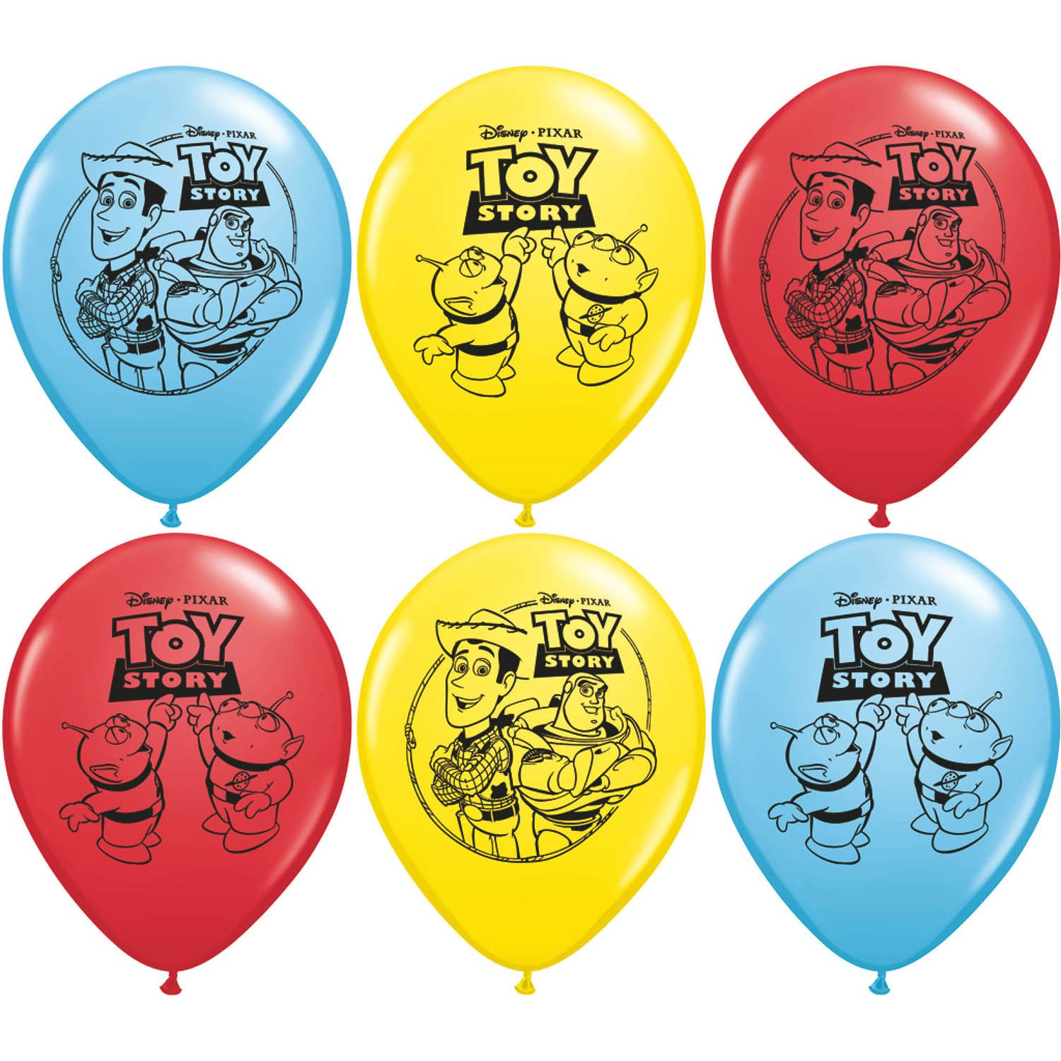 Toy Story Party Latex Balloons - 6 Pack - Buzz Lightyear & Woody Themed Balloons for Birthday Decorations, Baby Showers & Disney Themed Parties